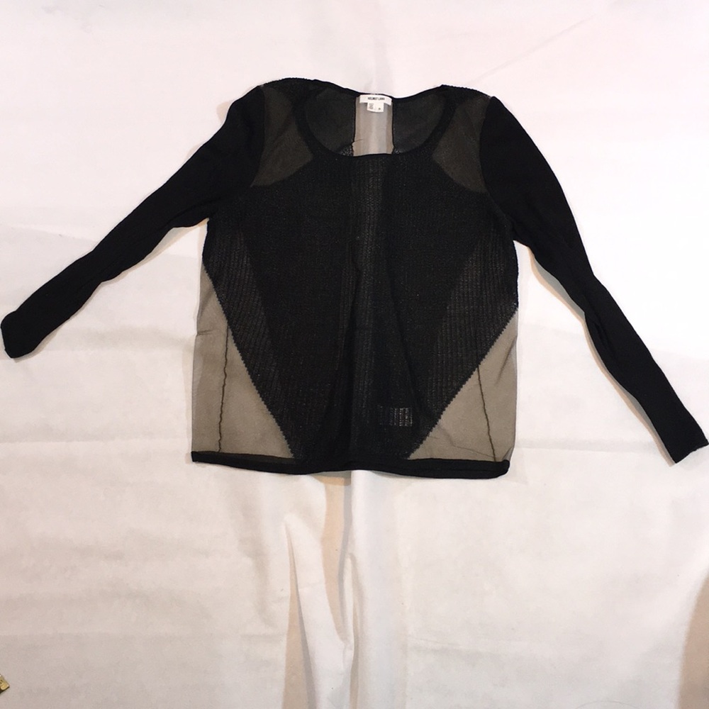 Helmut Lang SHEER GEO PRINT SWEATER TOP